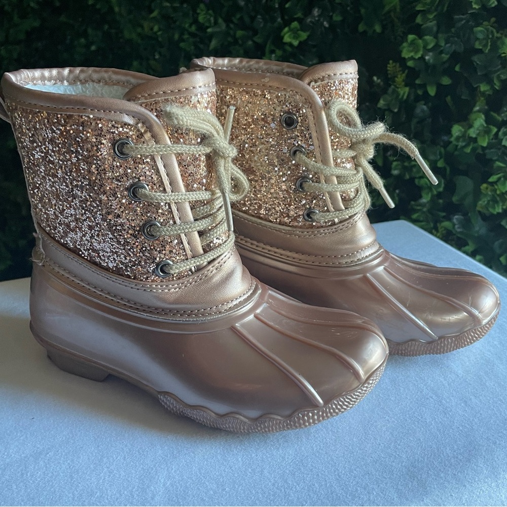 Glitter duck boots
